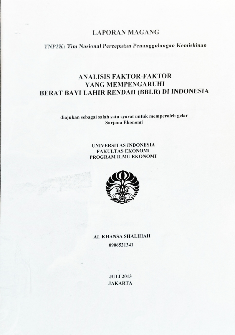 Analisis Faktor-Faktor yang Mempengaruhi Berat Bayi Lahir Rendah (BBLR) di Indonesia