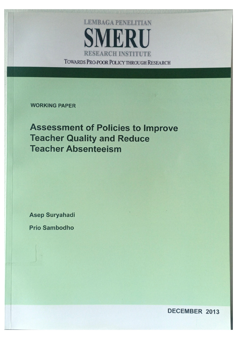 Assessment of Policies to Improve Teacher Quality and Reduce Teacher Absenteeism