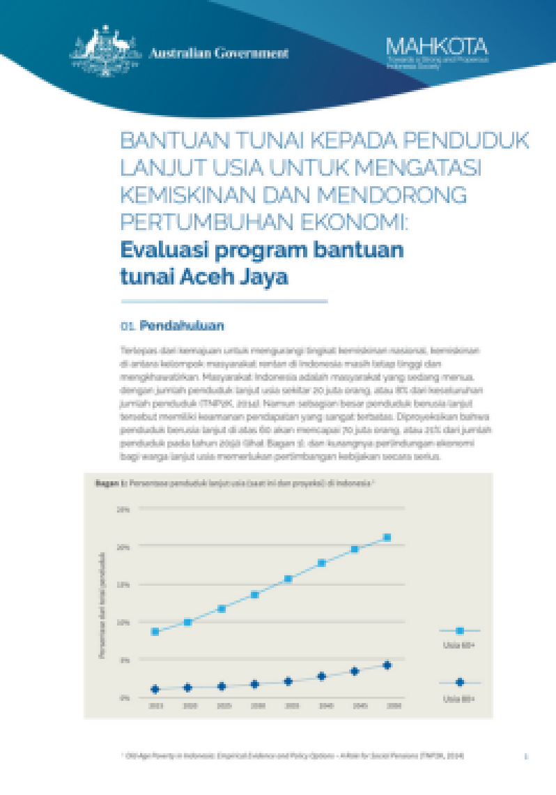 Bantuan Tunai Kepada Penduduk Lanjut Usia Untuk Mengatasi Kemiskinan Dan Mendorong Pertumbuhan Ekonomi: Evaluasi Program Bantuan Tunai Aceh Jaya