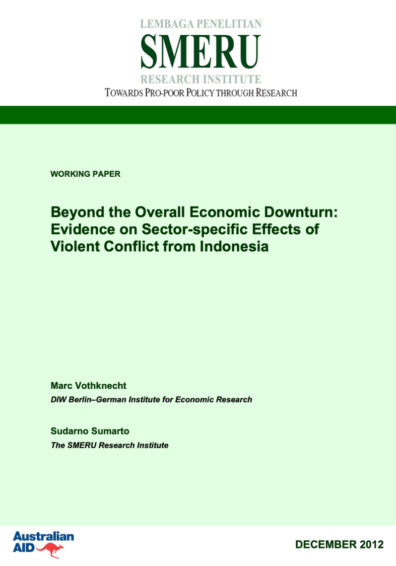 Beyond the Overall Economic Downturn: Evidence on Sector-Spesific Effects of Violent Conflict from Indonesia