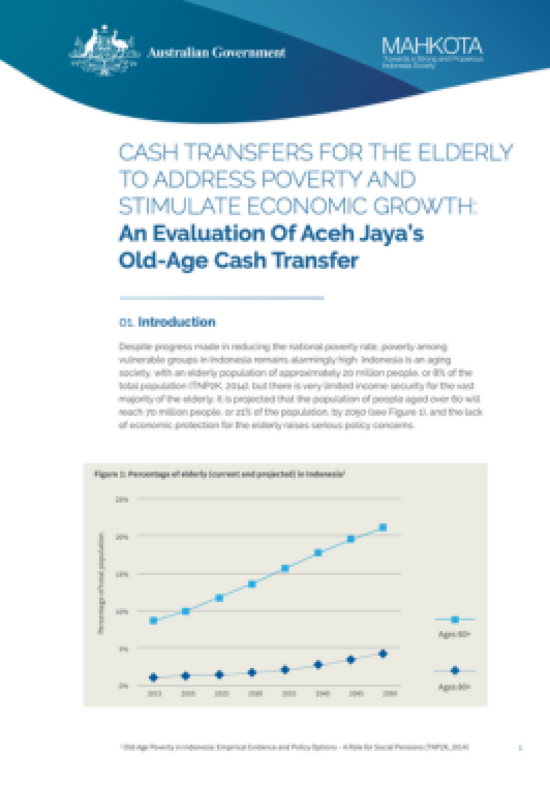 Cash Transfers For The Elderly To Address Poverty And Stimulate Economic Growth: An Evaluation Of Aceh Jaya’s Old-Age Cash Transfer