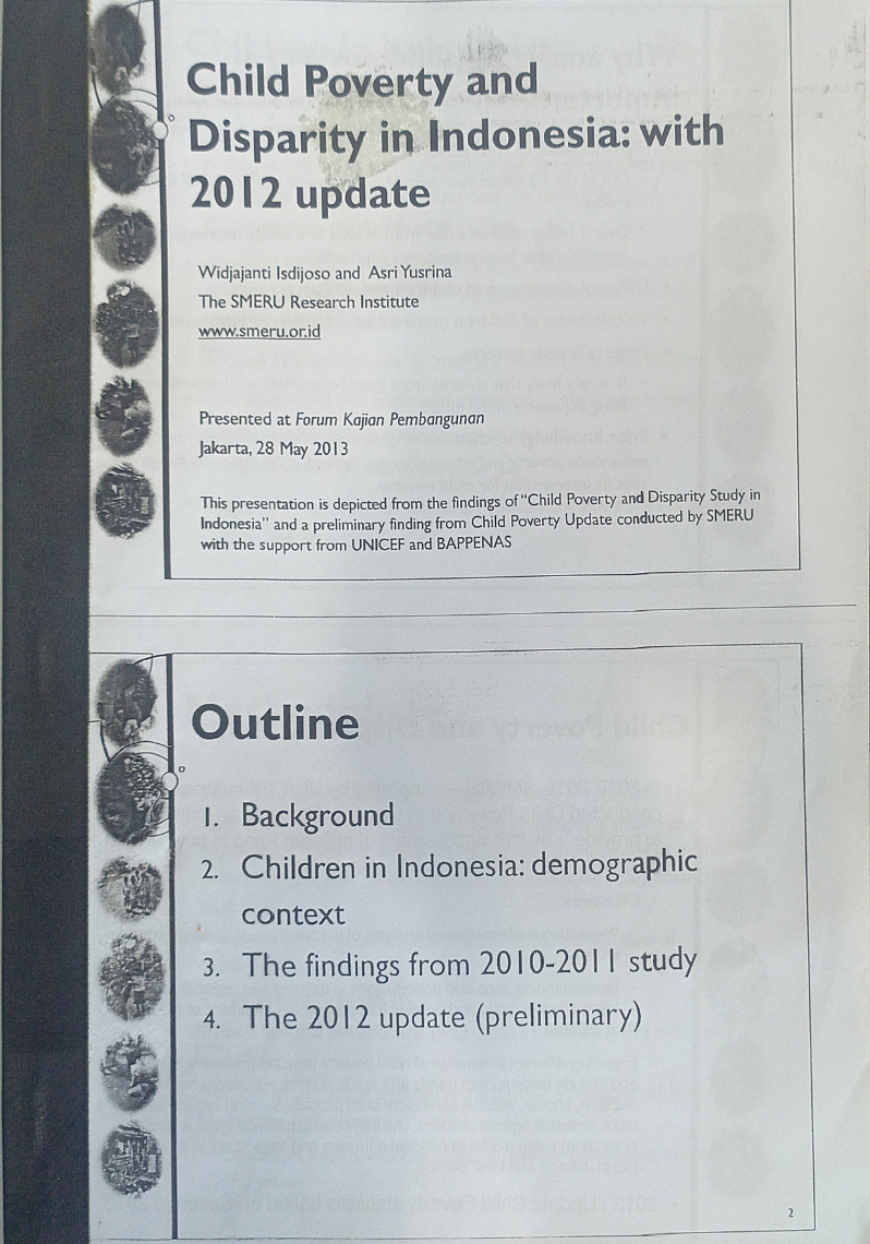 Child Poverty and Disparity in Indonesia : with 2012 update