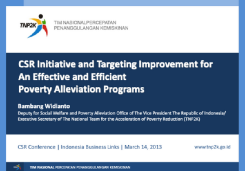 CSR Initiative and Targeting Improvement for An Effective and Efficient Poverty Alleviation Programs