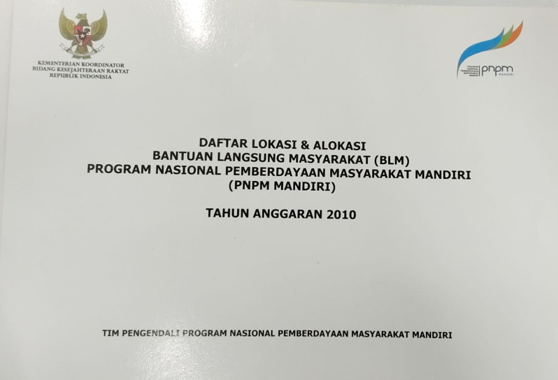 Daftar Lokasi dan Alokasi Bantuan Langsung Masyarakat (BLM)  Program Nasional Pemberdayaan Masyarakat Mandiri (PNPM-Mandiri) tahun Anggaran 2010