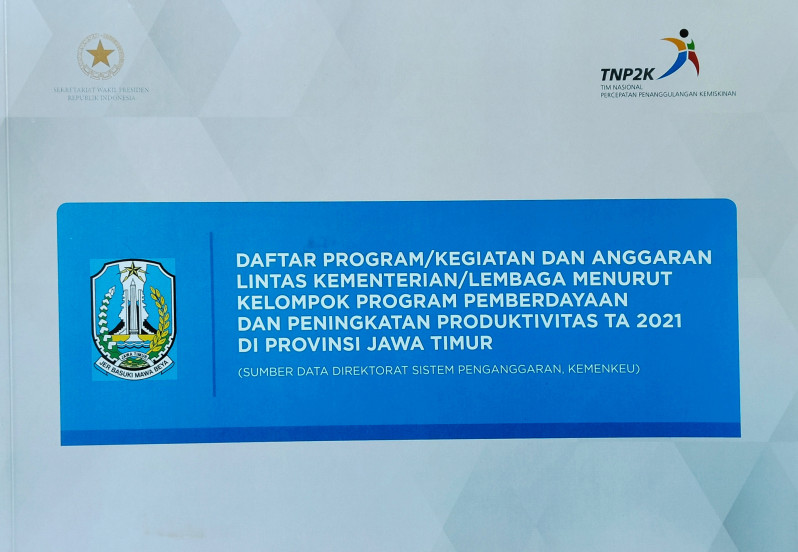 Daftar Program/Kegiatan dan Anggaran Lintasan Kementerian/Lembaga Menurut Kelompok Program Menurunkan Beban Pengeluaran TA 2021 di Provinsi Jawa Timur (Sumber Data Direktorat Sistem Penganggaran, Kemenkeu)