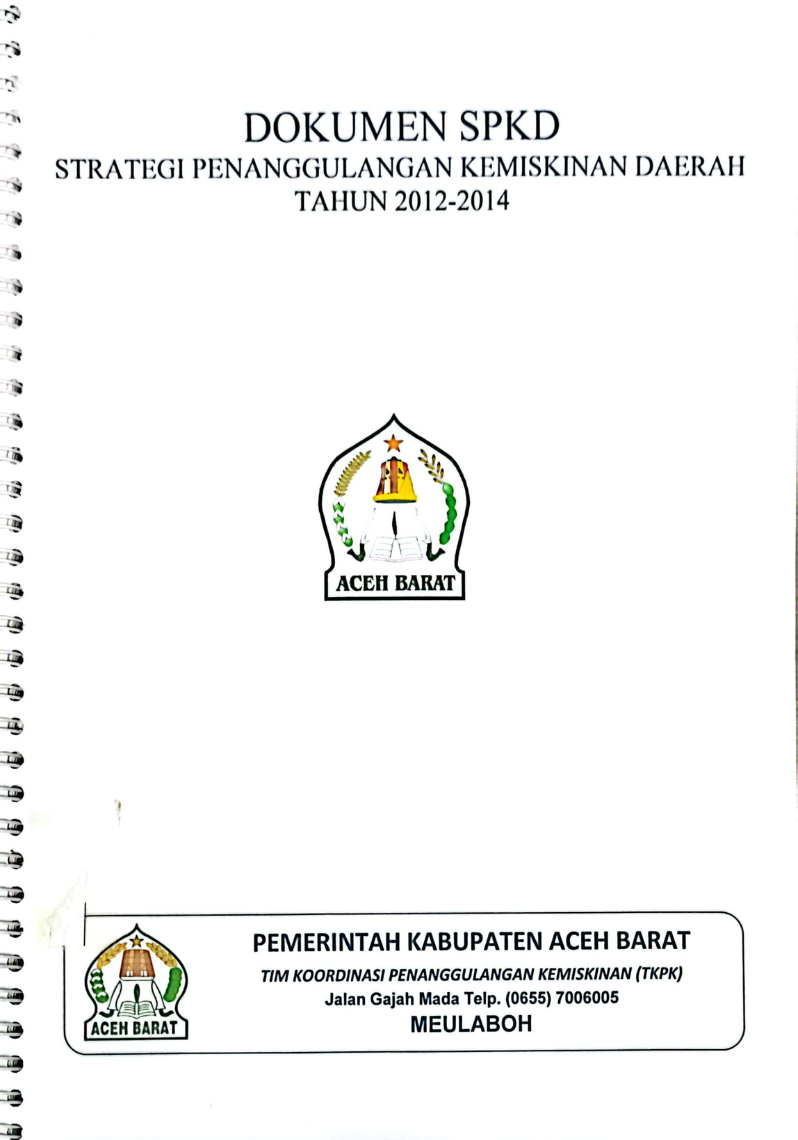 Dokumen SPKD Strategi Penanggulangan Kemiskinan Daerah Tahun 2012-2014 Aceh Barat