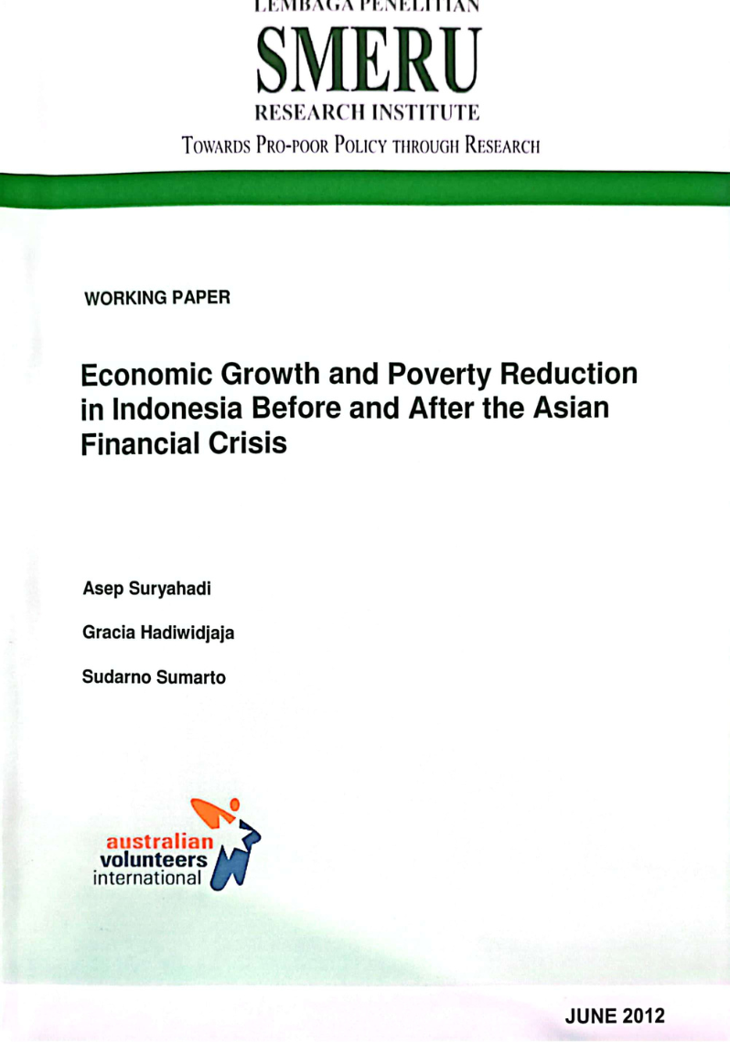 Economic Growth and Poverty Reduction in Indonesia Before and After the Asian Financial Crisis