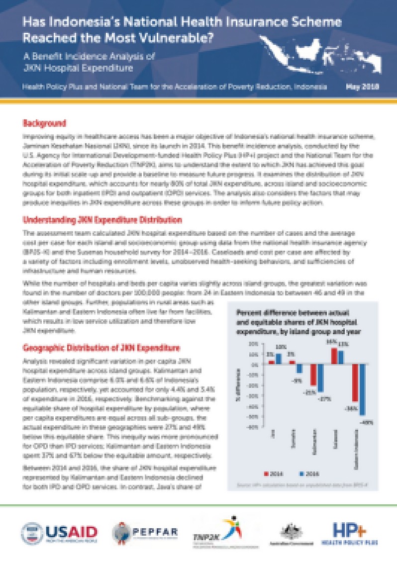 Has Indonesia’s National Health Insurance Scheme Reached the Most Vulnerable?
A Benefit Incidence Analysis of JKN Hospital Expenditure