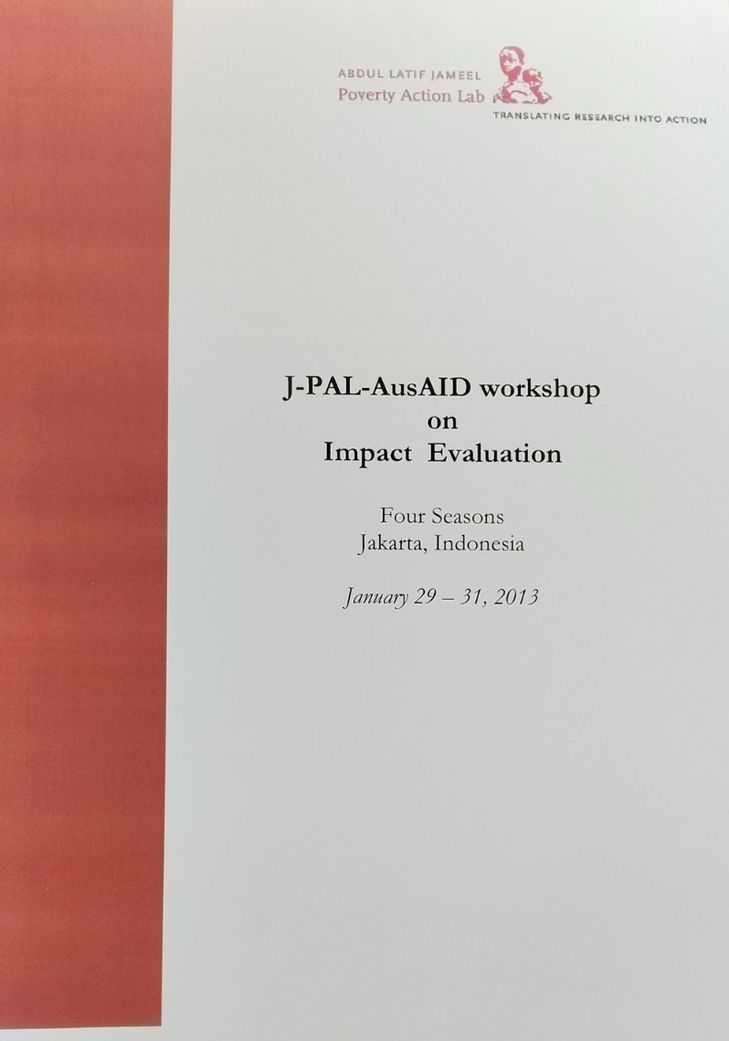 J-PAL-AusAID workshop on Impact Evaluation