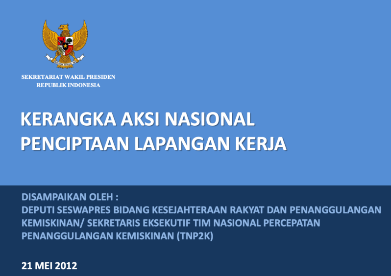 Kerangka Aksi Nasional Penciptaan Lapangan Kerja