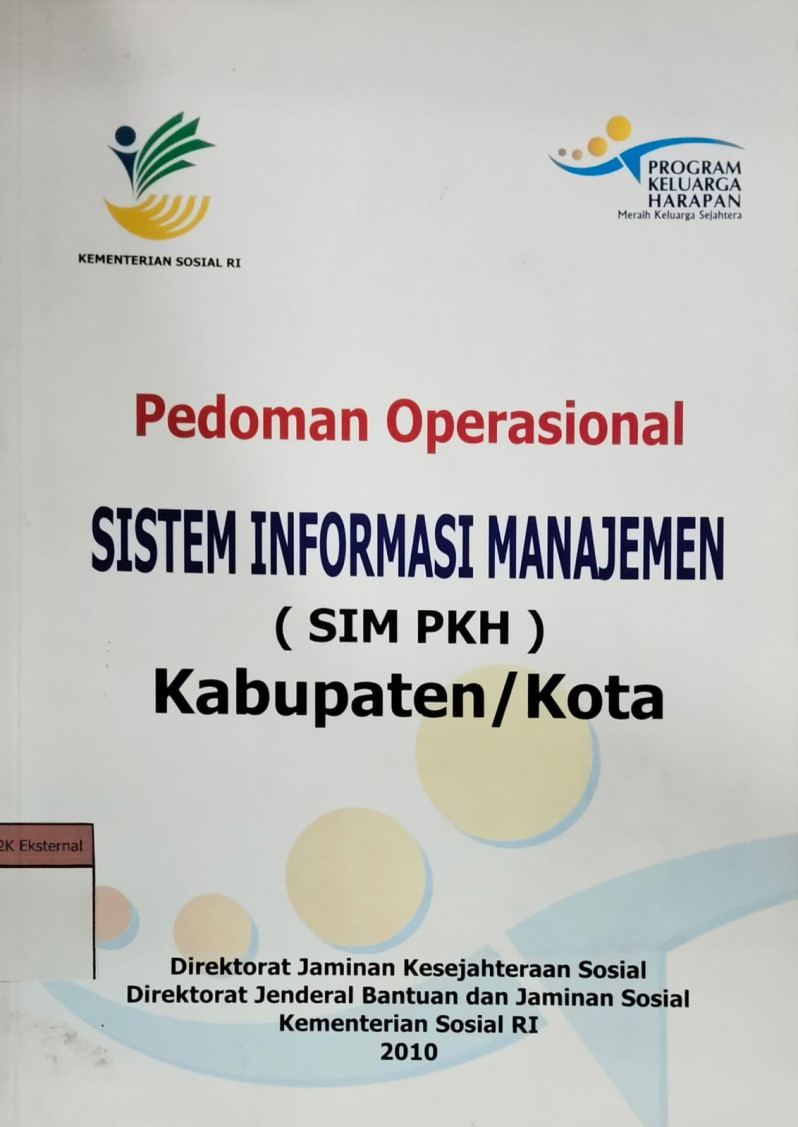 Pedoman Operasional Kelembagaan PKH Daerah (2009)