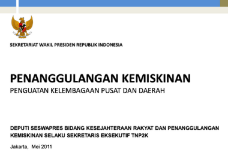 Penanggulangan Kemiskinan Penguatan Kelembagaan Pusat Dan Daerah