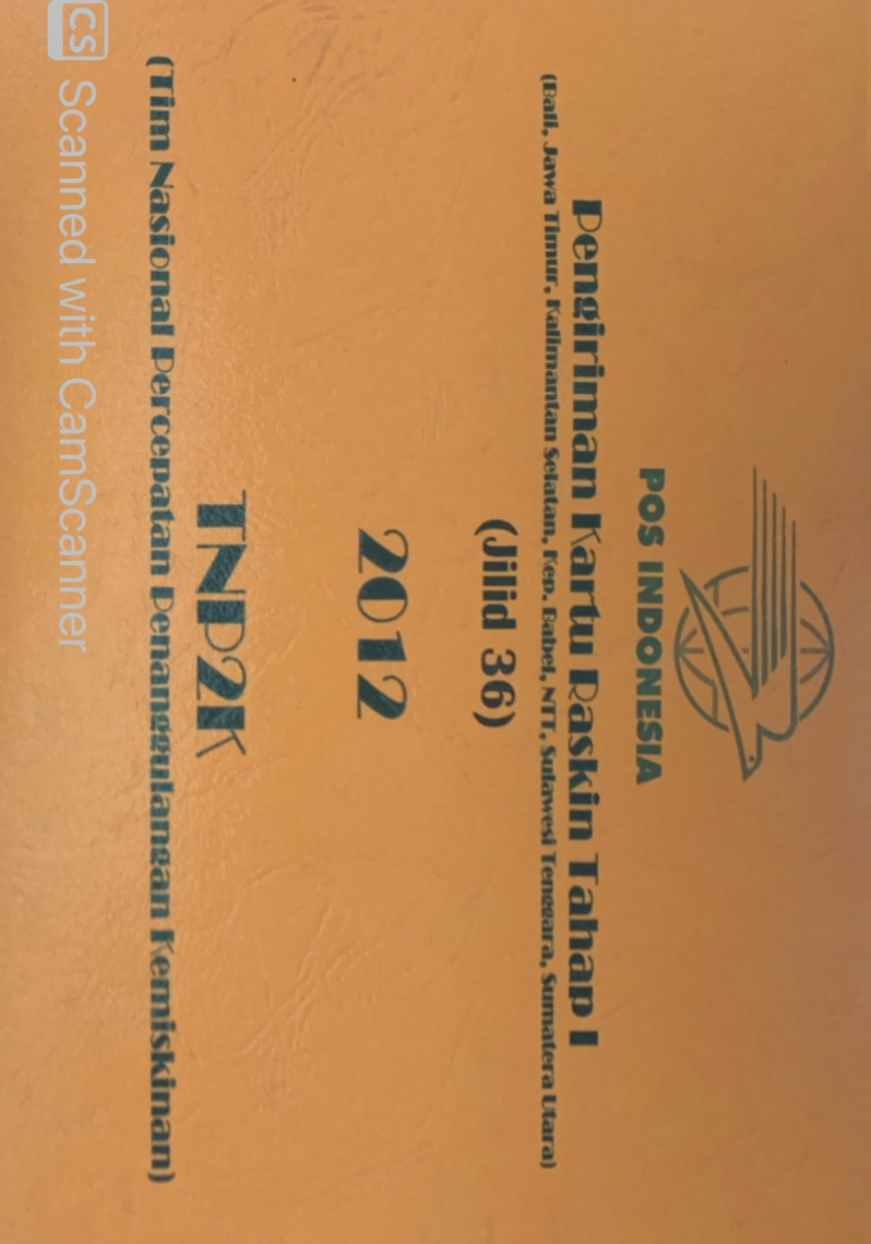Pengiriman Kartu Raskin Tahap I (Bali, Jawa Timur, Kalimantan Selatan, Kep. Babel, NTT, Sulawesi Tenggara, Sumatera Utara) Jilid 36