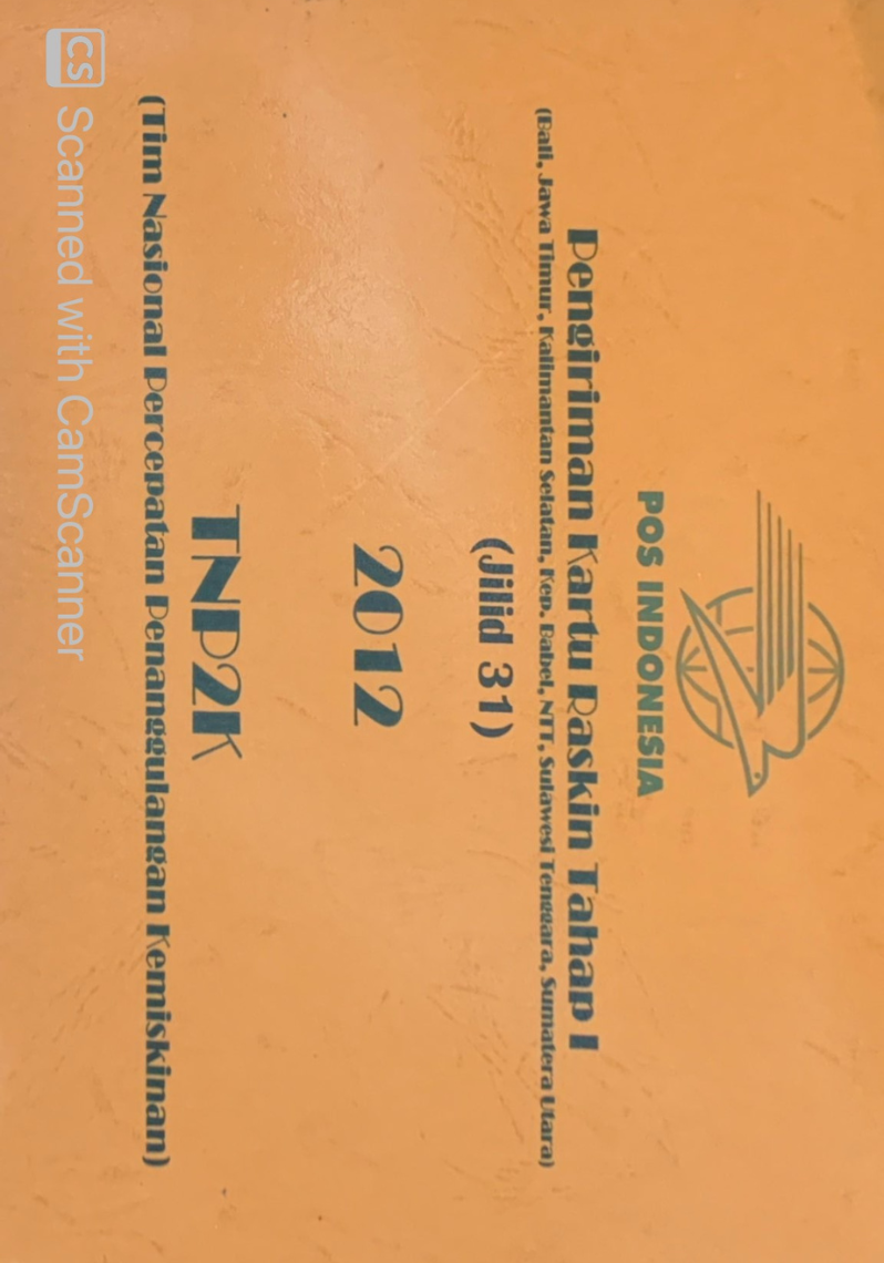 Pengiriman Kartu Raskin Tahap I (Bali, Jawa Timur, Kalimantan Selatan, Kep. Babel, NTT, Sulawesi Tenggara, Sumatera Utara) Jilid 31