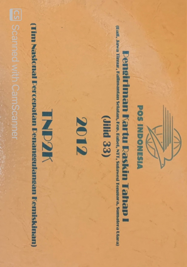 Pengiriman Kartu Raskin Tahap I (Bali, Jawa Timur, Kalimantan Selatan, Kep. Babel, NTT, Sulawesi Tenggara, Sumatera Utara) Jilid 33