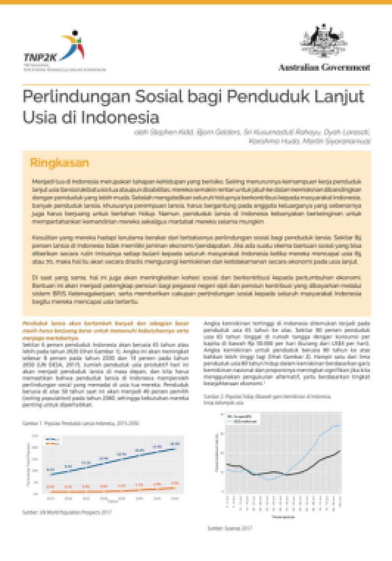 Perlindungan Sosial bagi Penduduk Lanjut Usia di Indonesia