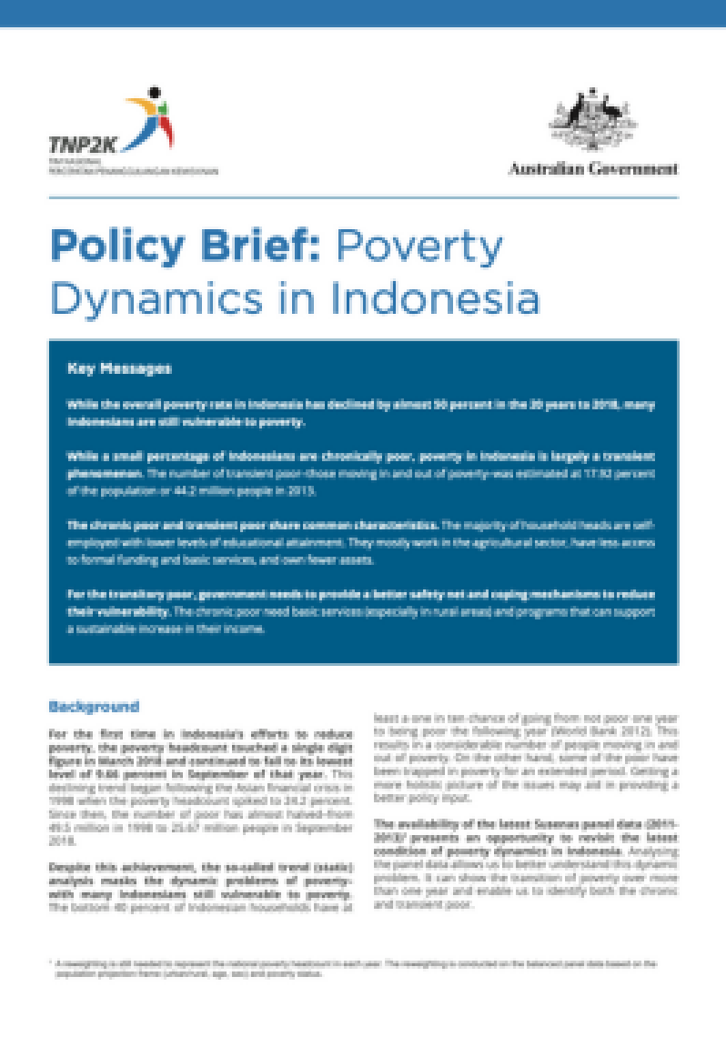 Policy Brief: Poverty Dynamics in Indonesia