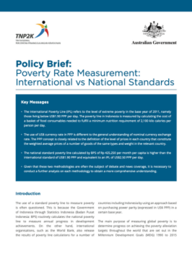 Policy Brief: Poverty Rate Measurement: International vs National Standards