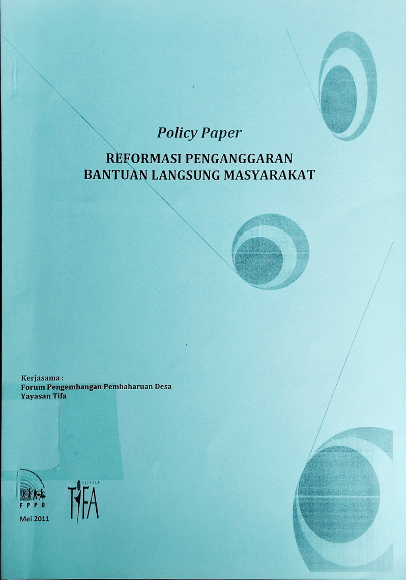 Policy Paper : Reformasi Penganggaran Bantuan Langsung Masyarakat