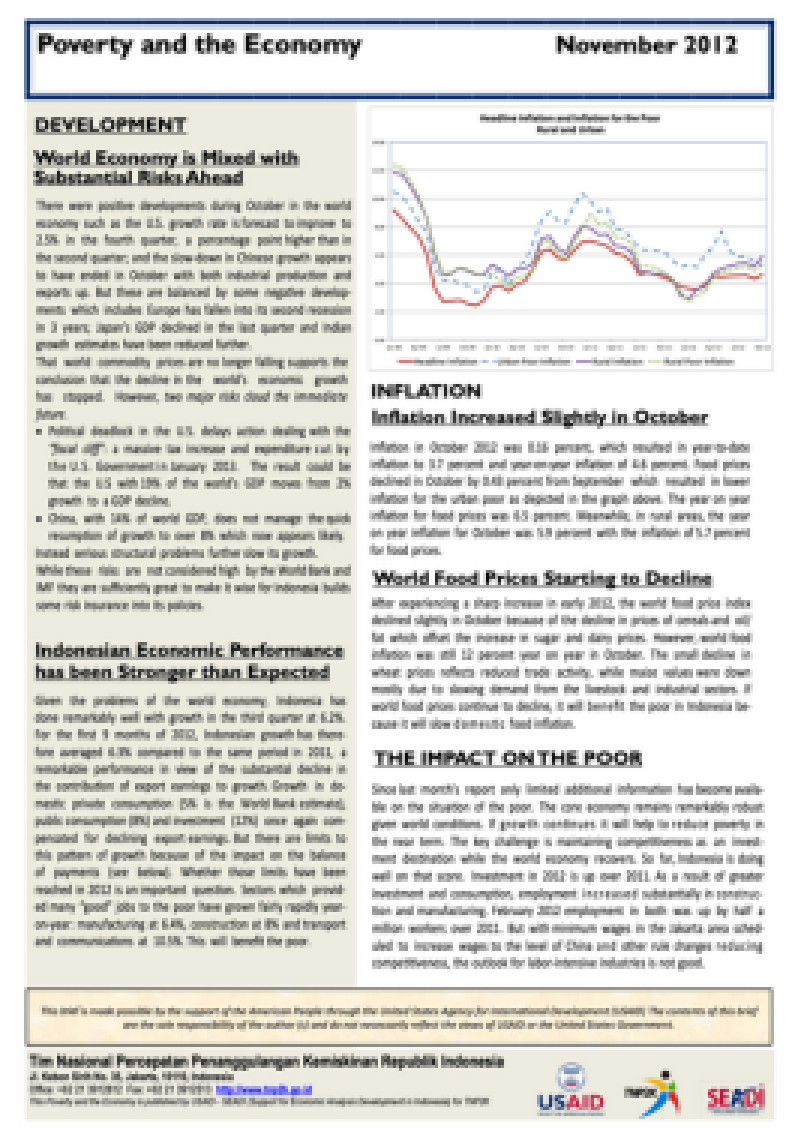 Poverty and the Economy November 2012