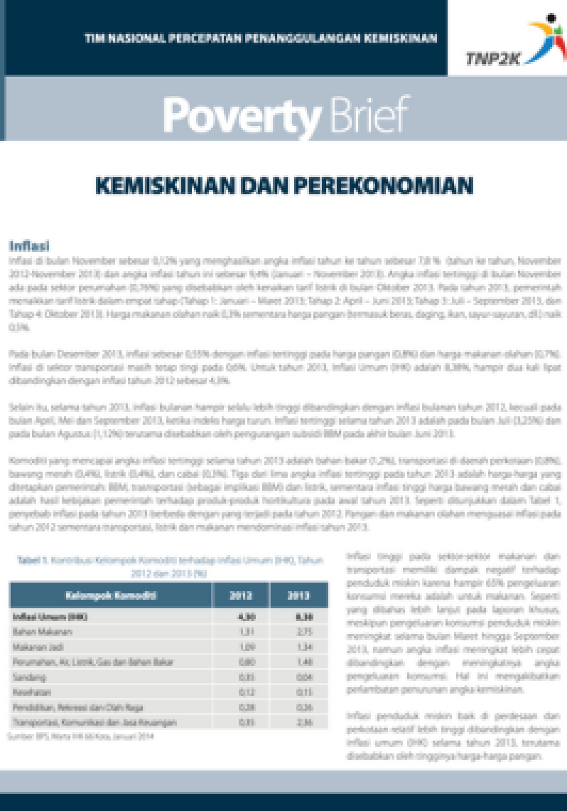 Poverty Brief Kemiskinan Dan Perekonomian