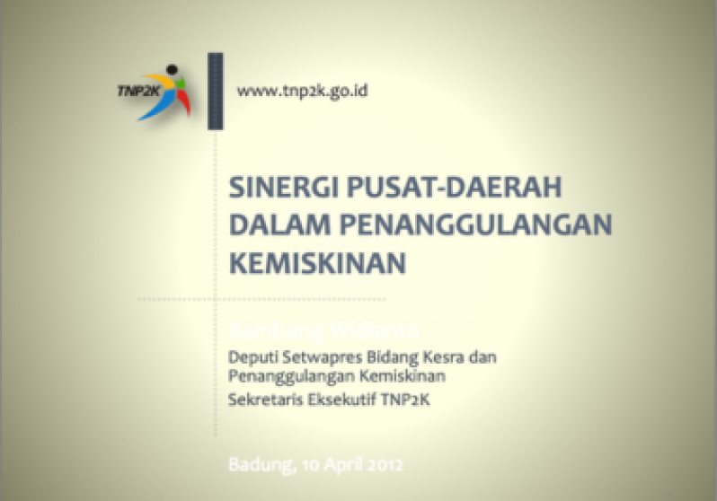 Sinergi Pusat Daerah Dalam Penanggulangan Kemiskinan