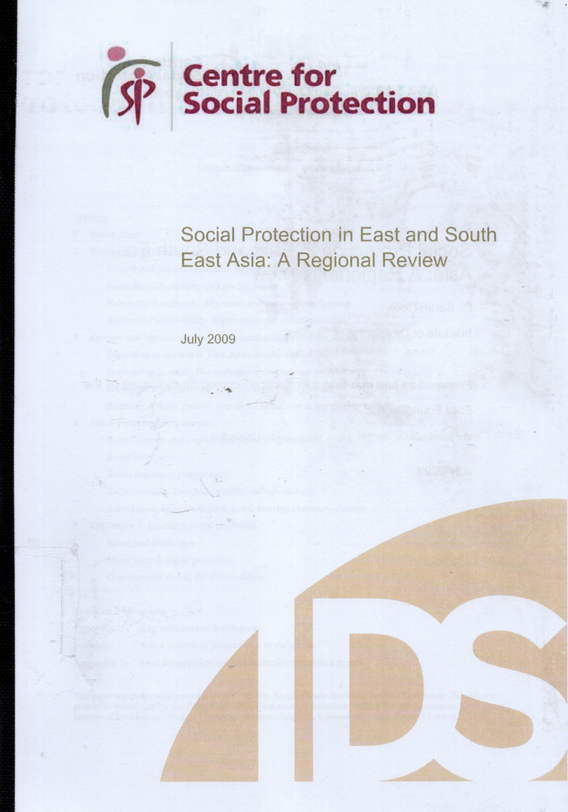 Social Protection in East and South East Asia: A Regional Review