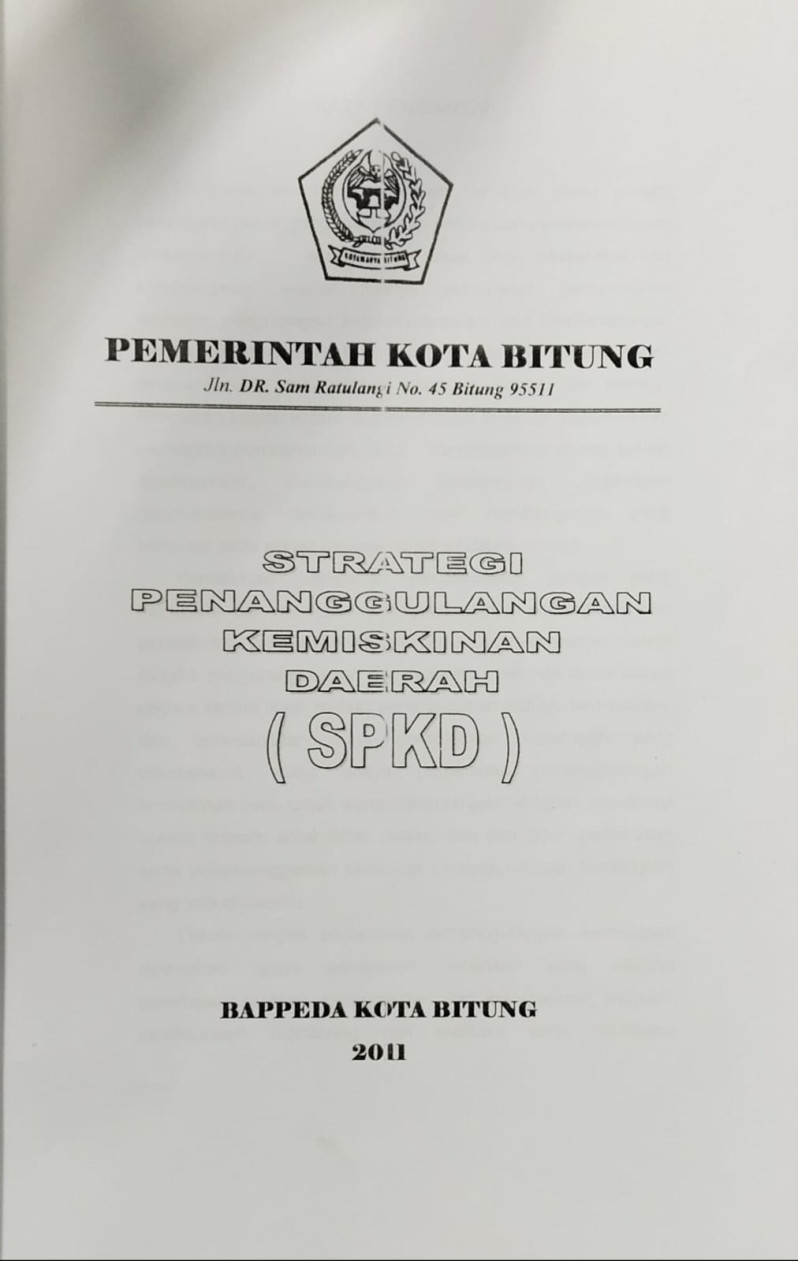 Strategi Penanggulangan Kemiskinan Daerah (SPKD) Kota Bitung 2011