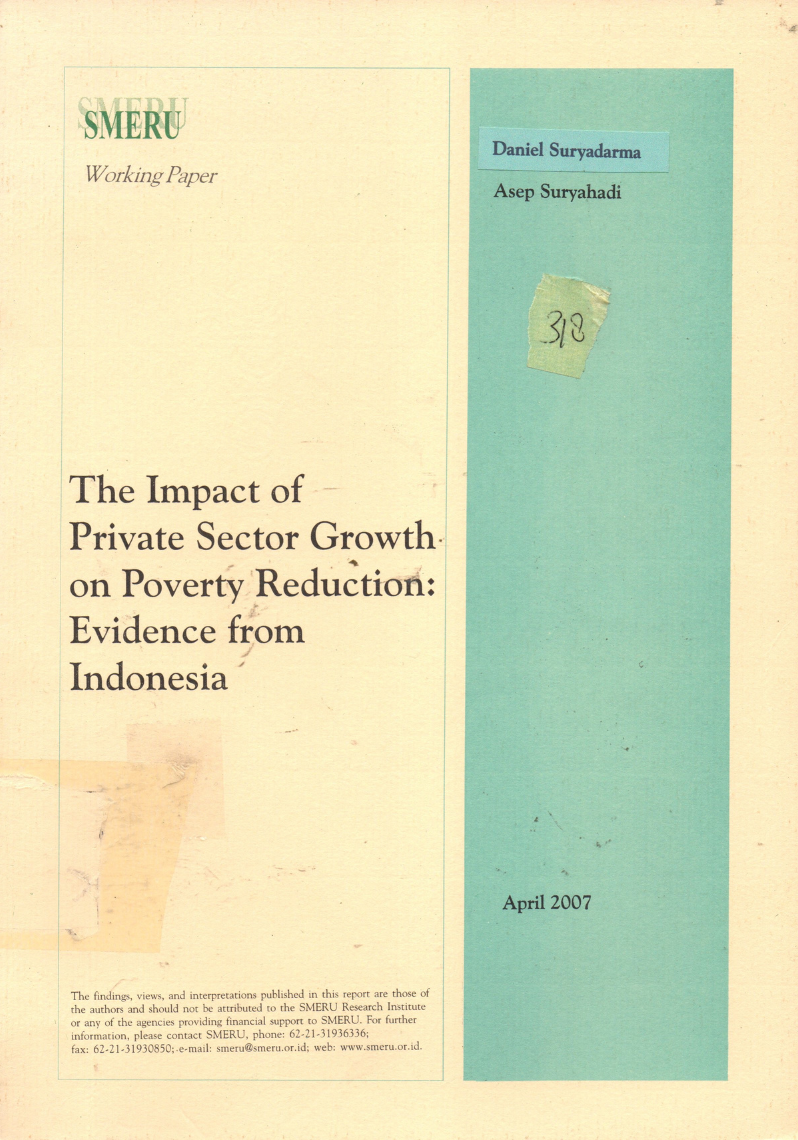 The Impact of Private Sector Growth on Poverty Reduction: Evidence from Indonesia