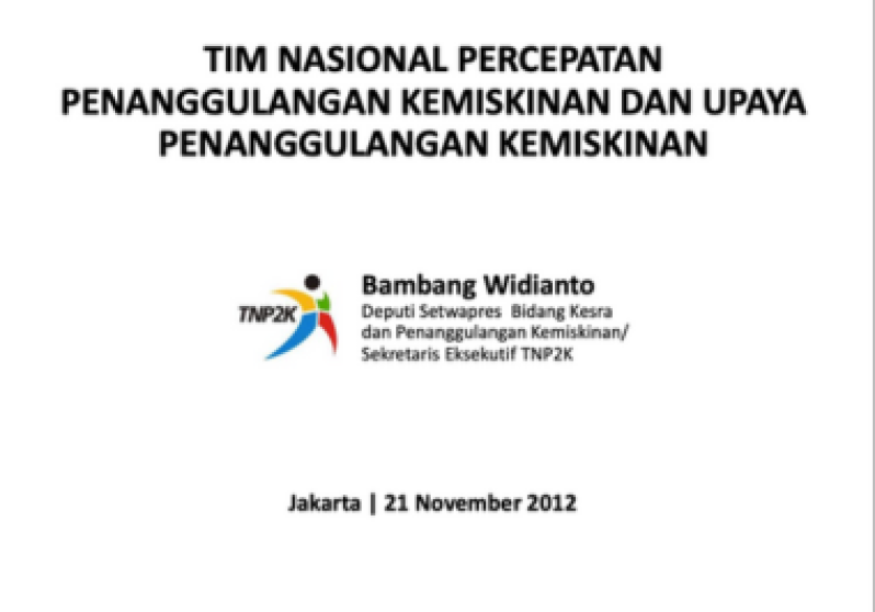 Tim Nasional Percepatan Penanggulangan Kemiskinan dan Upaya Penanggulangan Kemiskinan